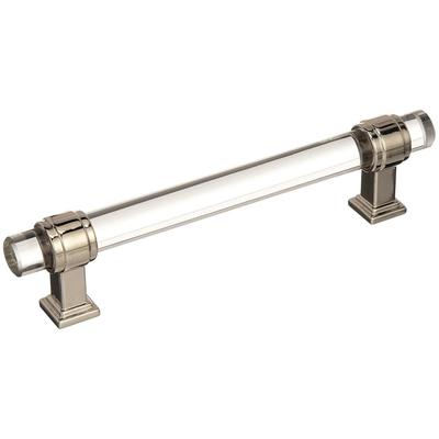 Amerock - Glacio 5-1/16" (128 mm) Center-to-Center Cabinet Pull - Clear/Polished Nickel - BP36655CPN