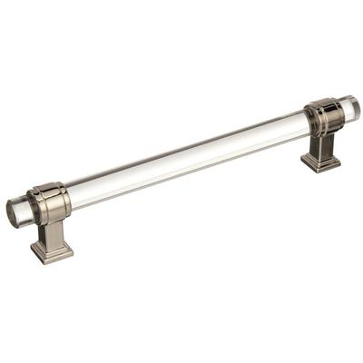 Amerock - Glacio 6-5/16" (160 mm) Center-to-Center Cabinet Pull - Clear/Polished Nickel - BP36656CPN