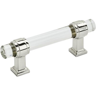 Amerock - Glacio Cabinet Pull - Clear/Polished Nickel - BP36659CPN