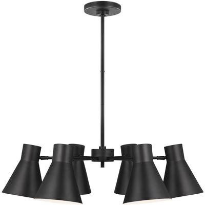 Generation Lighting - Chet Six-Light Chandelier - Midnight Black - 3000506-112