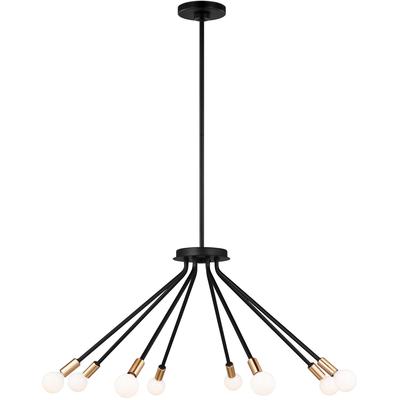 Generation Lighting - Graham Eight-Light Chandelier - Midnight Black - 3001208-112