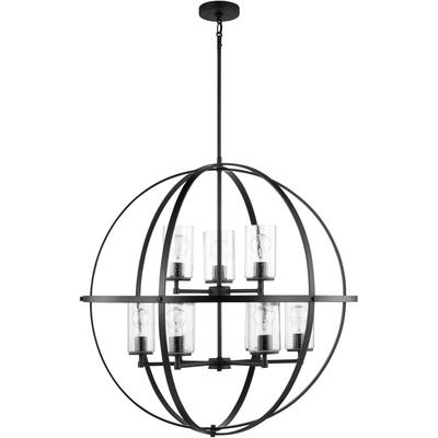 Generation Lighting - Alturas Nine-Light Chandelier - Midnight Black - 3124679-112