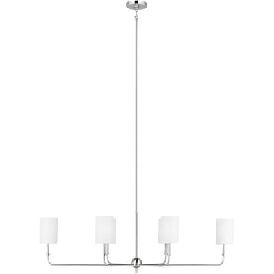 Generation Lighting Designers - Foxdale 6-Light LED Linear Chandelier - Brushed Nickel - 3609306EN-962