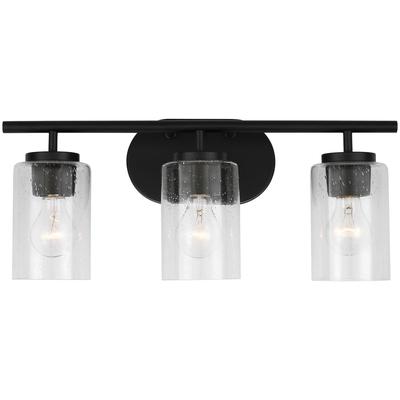 Generation Lighting - Oslo Three-Light Bathroom Fixture - Midnight Black - 41172-112