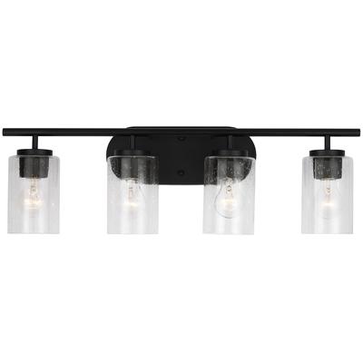 Generation Lighting - Oslo Four-Light Bathroom Fixture - Midnight Black - 41173-112