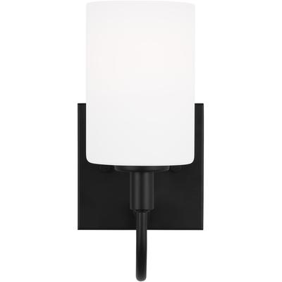 Generation Lighting Designers - Oak Moore 1-Light LED Wall/Bath Sconce - Midnight Black - 4157101EN3-112