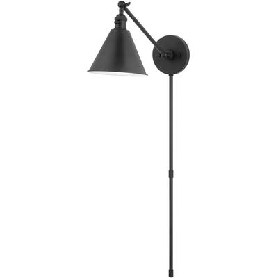 Generation Lighting Designers - Salem Single Arm 1-Light Sconce - Midnight Black - 4198101-112