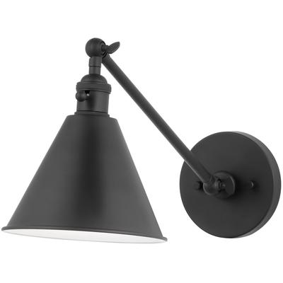 Generation Lighting Designers - Salem Single Arm 1-Light Sconce - Midnight Black - 4198101-112