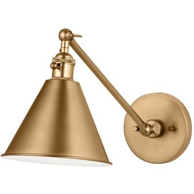 Generation Lighting Designers - Salem Single Arm 1-Light Sconce - Satin Brass - 4198101-848