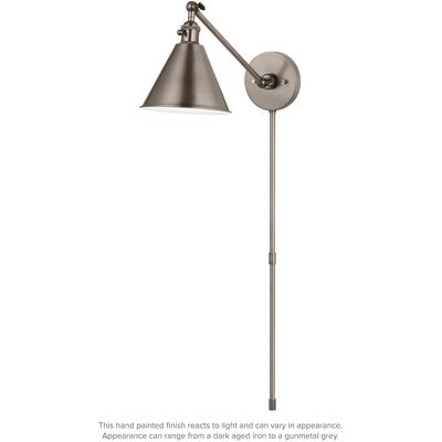 Generation Lighting Designers - Salem Single Arm 1-Light Sconce - Antique Brushed Nickel - 4198101-965