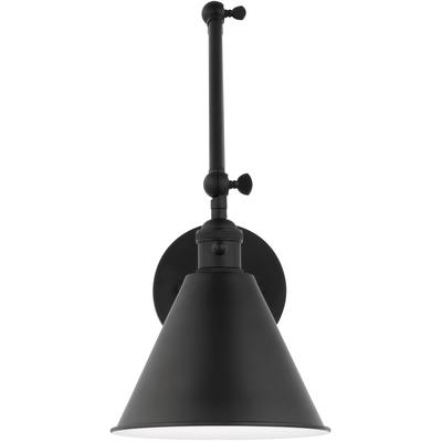 Generation Lighting Designers - Salem Double Arm 1-Light Sconce - Midnight Black - 4298101-112