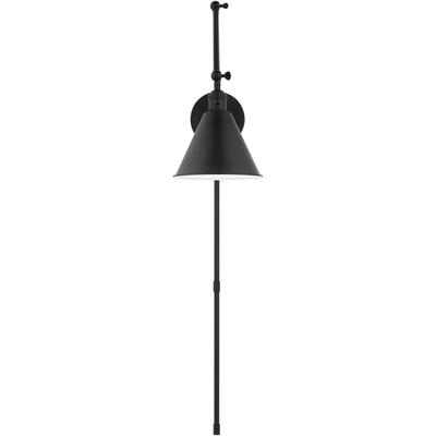 Generation Lighting Designers - Salem Double Arm 1-Light Sconce - Midnight Black - 4298101-112