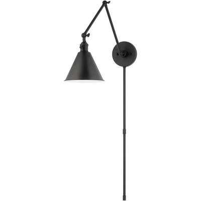 Generation Lighting Designers - Salem Double Arm 1-Light Sconce - Midnight Black - 4298101-112