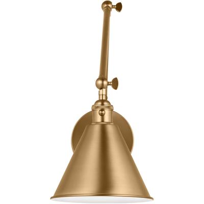 Generation Lighting Designers - Salem Double Arm 1-Light Sconce - Satin Brass - 4298101-848