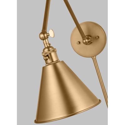 Generation Lighting Designers - Salem Double Arm 1-Light Sconce - Satin Brass - 4298101-848