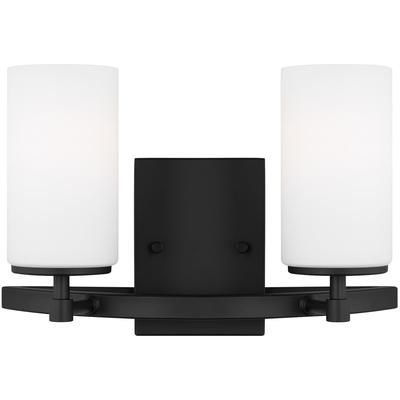 Generation Lighting - Alturas Two-Light LED Bathroom Fixture - Midnight Black - 4424602EN3-112