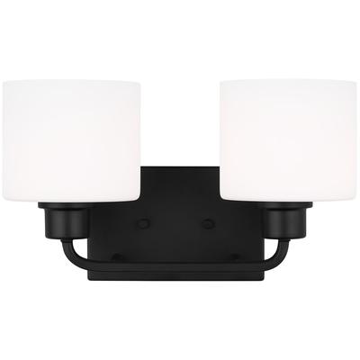 Generation Lighting - Canfield Two-Light Bathroom Fixture - Midnight Black - 4428802-112