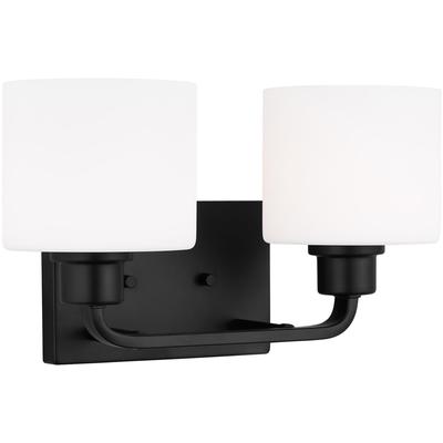 Generation Lighting - Canfield Two-Light Bathroom Fixture - Midnight Black - 4428802-112