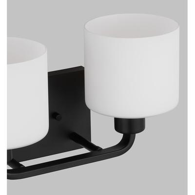 Generation Lighting - Canfield Two-Light Bathroom Fixture - Midnight Black - 4428802-112