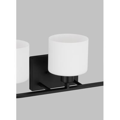 Generation Lighting - Canfield Three-Light Bathroom Fixture - Midnight Black - 4428803-112