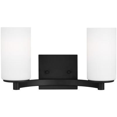 Generation Lighting - Hettinger Two-Light Bathroom Fixture - Midnight Black - 4439102-112