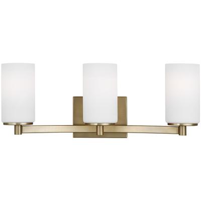 Generation Lighting - Hettinger Three-Light Bathroom Fixture - Satin Brass - 4439103-848