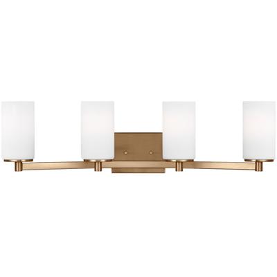 Generation Lighting - Hettinger Four-Light Bathroom Fixture - Satin Brass - 4439104-848