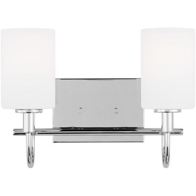 Generation Lighting Designers - Oak Moore 2-Light Wall/Bath Fixture - Chrome - 4457102-05