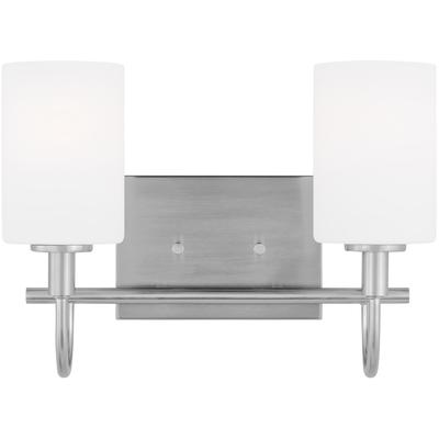 Generation Lighting Designers - Oak Moore 2-Light Wall/Bath Fixture - Brushed Nickel - 4457102-962