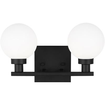 Generation Lighting Designers - Clybourn 2-Light Wall/Bath Fixture - Midnight Black - 4461602-112