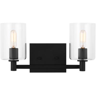 Generation Lighting Designers - Fullton 2-Light Wall/Bath Fixture - Midnight Black - 4464202-112