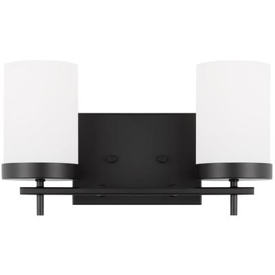 Generation Lighting Designers - Zire 2-Light Bath Fixture - Midnight Black - 4490302-112