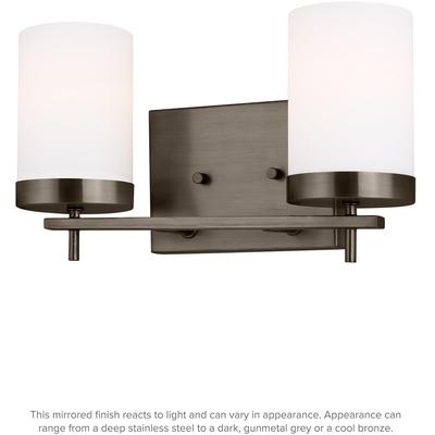 Generation Lighting Designers - Zire 2-Light Bath Fixture - Brushed Oil Rubbed Bronze - 4490302-778