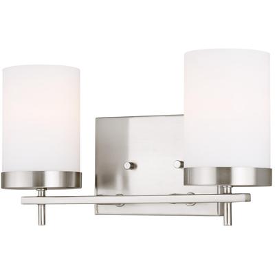 Generation Lighting Designers - Zire 2-Light Bath Fixture - Brushed Nickel - 4490302-962