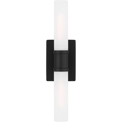 Generation Lighting Designers - Keaton Medium 2-Light Wall/Bath Fixture - Midnight Black - 4565002-112