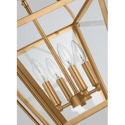 Generation Lighting Designers - Charleston Small 4-Light LED Lantern Pendant - Satin Brass - 5191004EN-848