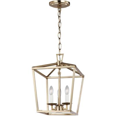 Generation Lighting Designers - Dianna 3-Light Mini Lantern Pendant - Satin Brass - 5192603-848