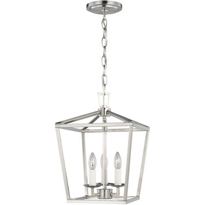 Generation Lighting Designers - Dianna 3-Light LED Mini Lantern Pendant - Brushed Nickel - 5192603EN-962