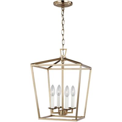 Generation Lighting Designers - Dianna 4-Light Small Lantern Pendant - Satin Brass - 5292604-848