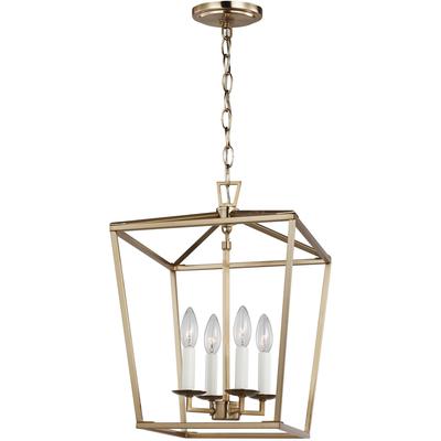 Generation Lighting Designers - Dianna 4-Light LED Small Lantern Pendant - Satin Brass - 5292604EN-848