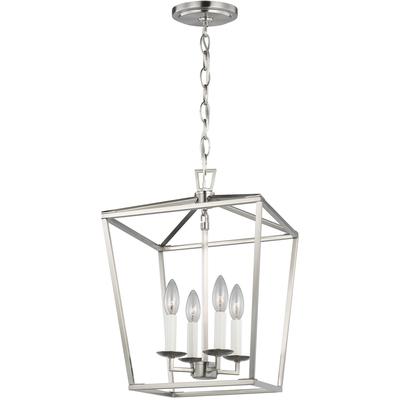 Generation Lighting Designers - Dianna 4-Light LED Small Lantern Pendant - Brushed Nickel - 5292604EN-962