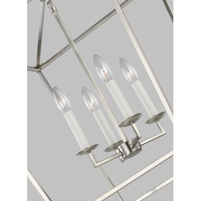 Generation Lighting Designers - Dianna 4-Light Medium Lantern Pendant - Brushed Nickel - 5392604-962