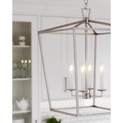 Generation Lighting Designers - Dianna 4-Light Medium Lantern Pendant - Brushed Nickel - 5392604-962