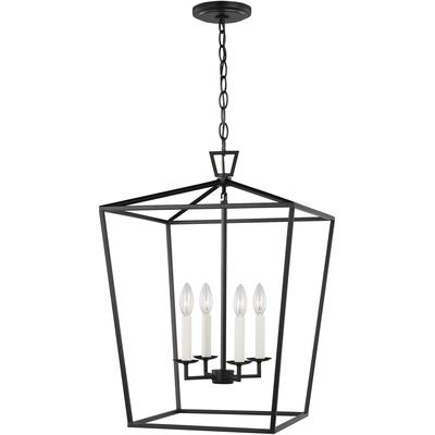 Generation Lighting Designers - Dianna 4-Light LED Medium Lantern Pendant - Midnight Black - 5392604EN-112