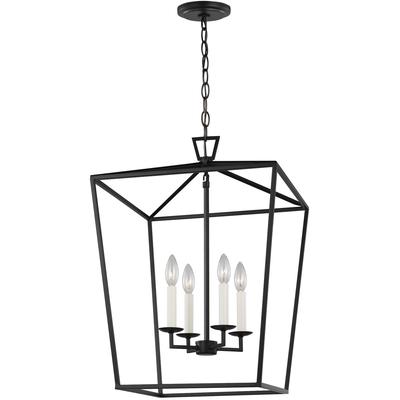 Generation Lighting Designers - Dianna 4-Light LED Medium Lantern Pendant - Midnight Black - 5392604EN-112