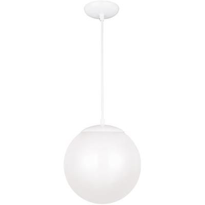 Generation Lighting Designers - Leo Hanging Globe Large 1-Light Pendant - White - 6022-15