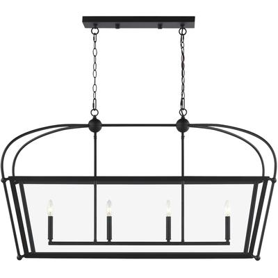 Generation Lighting Designers - Charleston 4-Light LED Linear Lantern - Midnight Black - 6691004EN-112