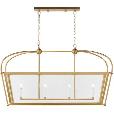 Generation Lighting Designers - Charleston 4-Light LED Linear Lantern - Satin Brass - 6691004EN-848