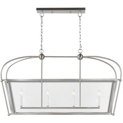 Generation Lighting Designers - Charleston 4-Light LED Linear Lantern - Brushed Nickel - 6691004EN-962