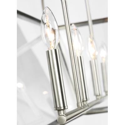 Generation Lighting Designers - Charleston 4-Light LED Linear Lantern - Brushed Nickel - 6691004EN-962